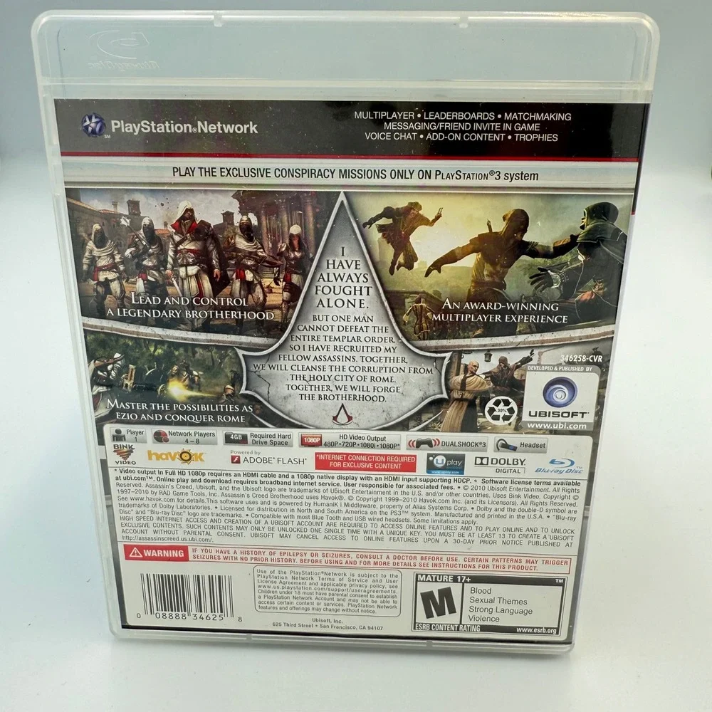 Assassin's Creed:‎ Brotherhood PS3 CIB W/ Manual - PlayStation 3